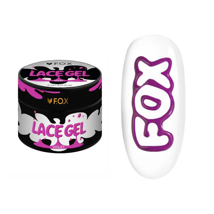 Гель-фарба для нігтів F.O.X Lace Gel, Violet, 5 мл